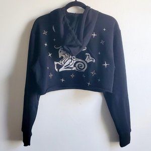 NWOT Embroidered Cropped Hoodie
